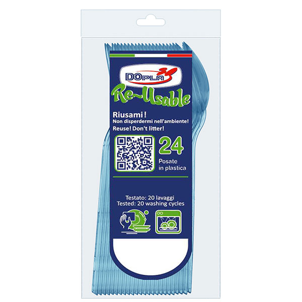  CUILLERES DESSERTS Réutilisable X24 - Bleu - DOPLA